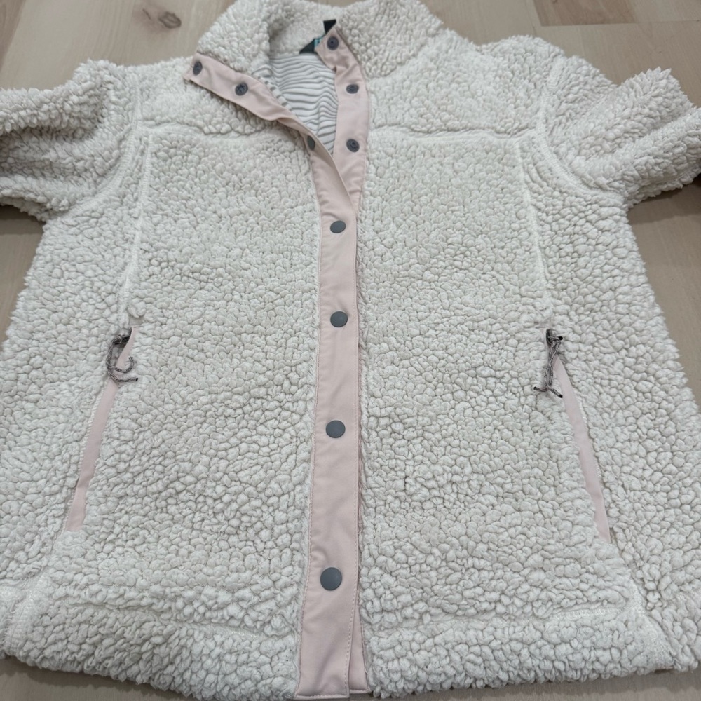 Title Nine Callitrix Fleece Sherpa Jacket Women's Small Off- White Warm Cozy - Picture 11 of 16